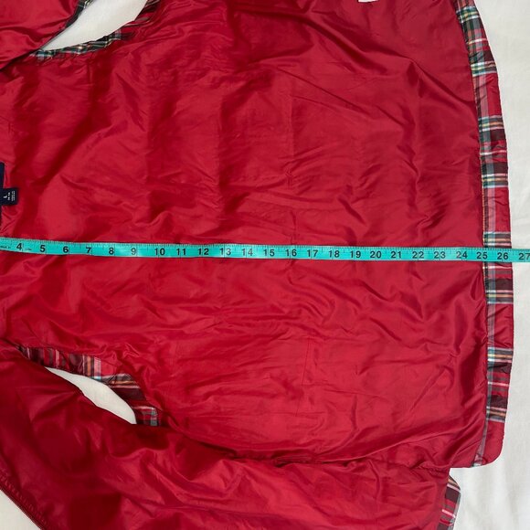 LANDS'END Women's Red Tartan Plaid Down Puffer Vest, Size L (14-16) - Picture 8 of 15